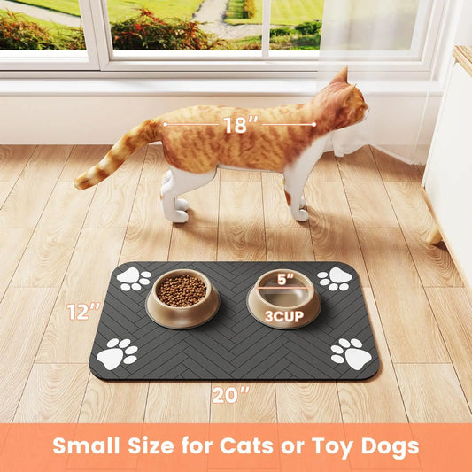 Tapis de protection antidérapant pour gamelles — chats et chiens