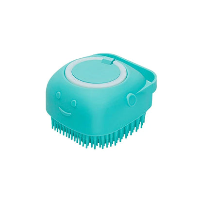 Brosse de bain en silicone avec distributeur de shampoing pour animaux