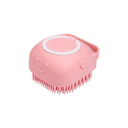 Brosse de bain en silicone avec distributeur de shampoing pour animaux
