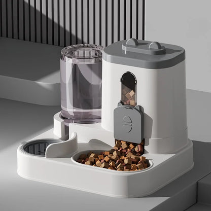 Distributeur automatique de nourriture et fontaine à eau 2-en-1