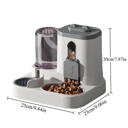 Distributeur automatique de nourriture et fontaine à eau 2-en-1