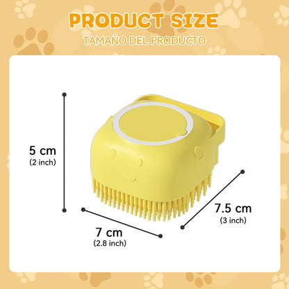 Brosse de bain en silicone avec distributeur de shampoing pour animaux