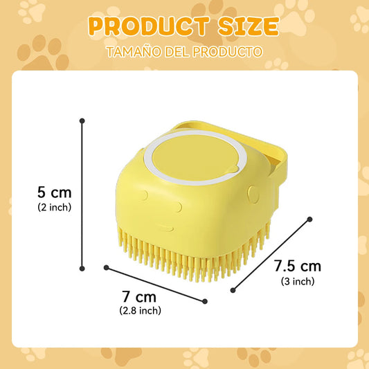 Brosse de bain en silicone avec distributeur de shampoing pour animaux
