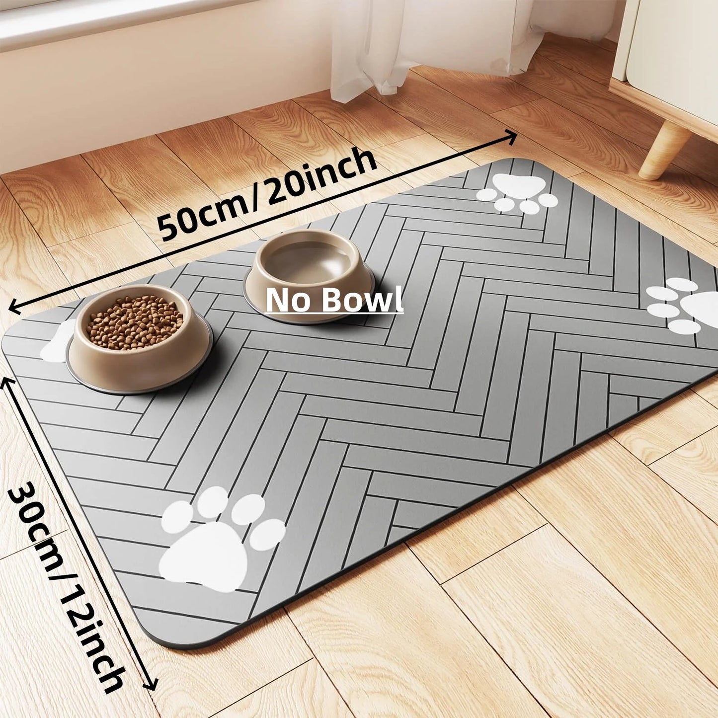Tapis de protection antidérapant pour gamelles — chats et chiens