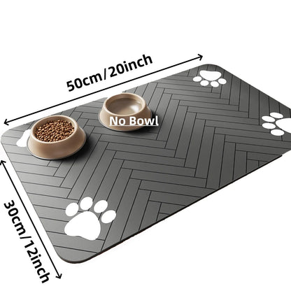 Tapis de protection antidérapant pour gamelles — chats et chiens