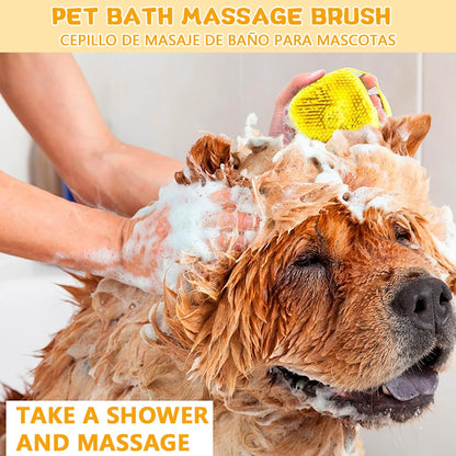 Brosse de bain en silicone avec distributeur de shampoing pour animaux