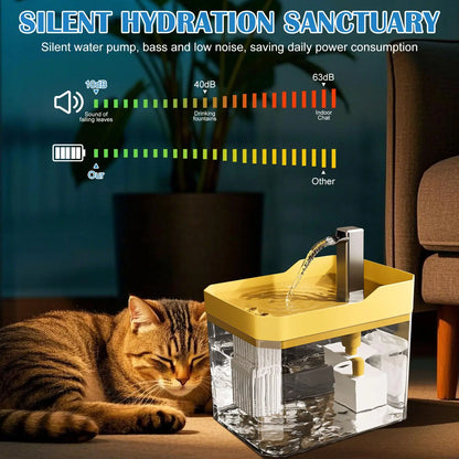 Fontaine à eau silencieuse pour chat et chient - Filtre USB 1200ml