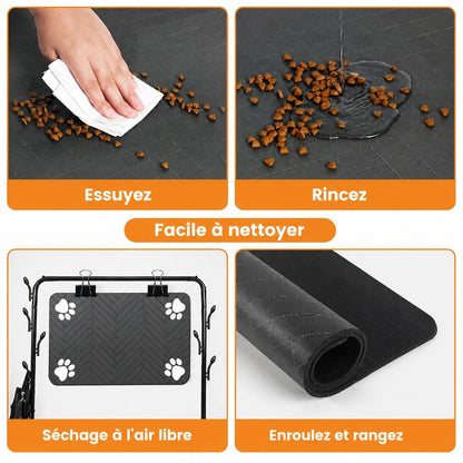 Tapis de protection antidérapant pour gamelles — chats et chiens