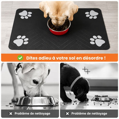 Tapis de protection antidérapant pour gamelles — chats et chiens
