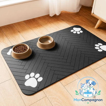 Tapis de protection antidérapant pour gamelles — chats et chiens