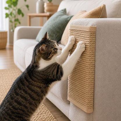 Griffoir en sisal protège-canapé pour chat — adhésif