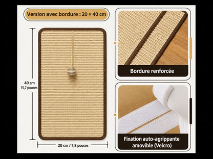 Griffoir en sisal protège-canapé pour chat — adhésif