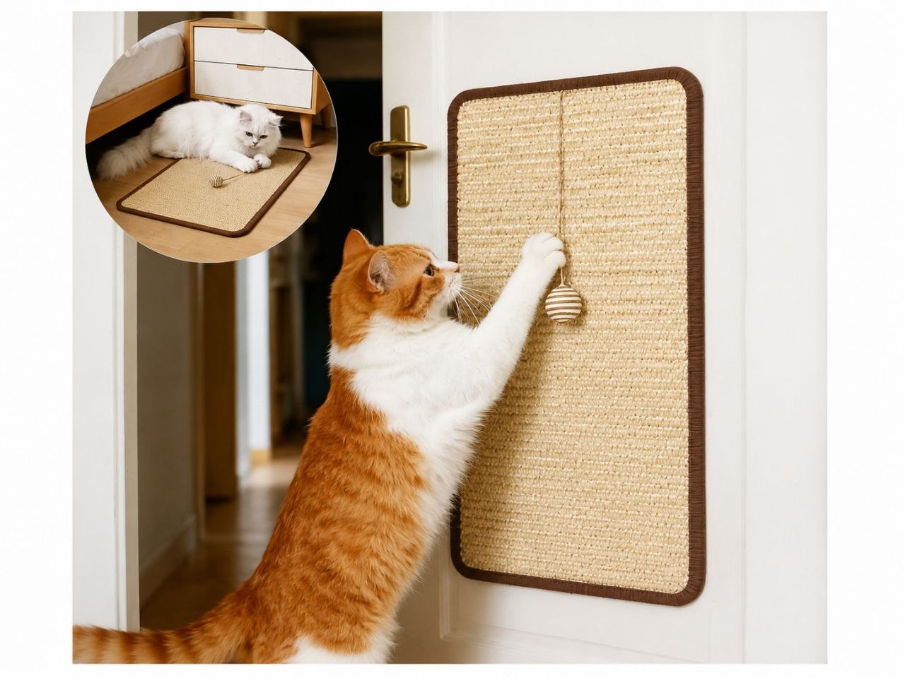Griffoir en sisal protège-canapé pour chat — adhésif